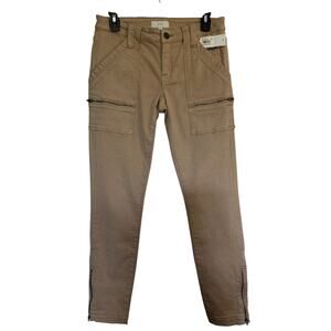 Joie Park Skinny Cargo Pants Khaki Tan Size 27 NWT Utility Ankle Zip Style